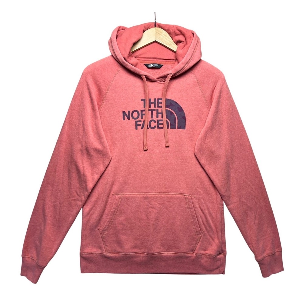 The North Face Womens Hoodie Coral Pink Pullover Hooded Sweatshirt Large